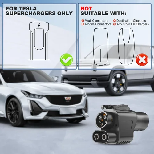 Miniatura 5 de Adaptador NACS a CCS1, adaptador de cargador rápido NACS máximo de 500 A 1000 V, compatible con supercargadores Tesla para CCS1 EVs, certificado ETL