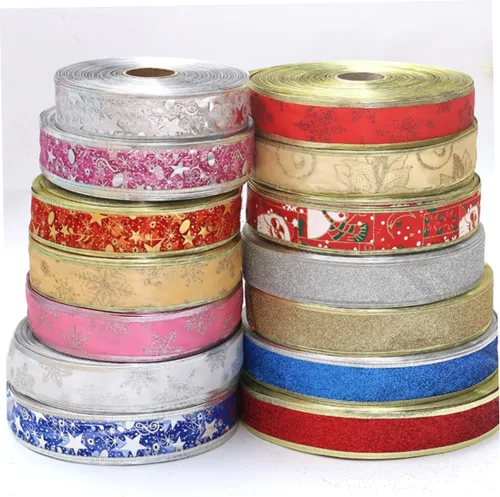 Miniatura 9 de TEHAUX 12pcs Chic Christmas Ribbons Each Silver Glitter for Crafts Wrapping and Holiday Decorations