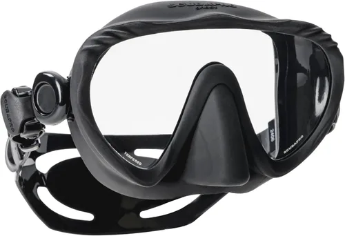 SCUBAPRO Máscara de buceo fantasma, diseño sin marco de bajo volumen con lente única ultra transparente, falda de silicona y hebillas de correa de