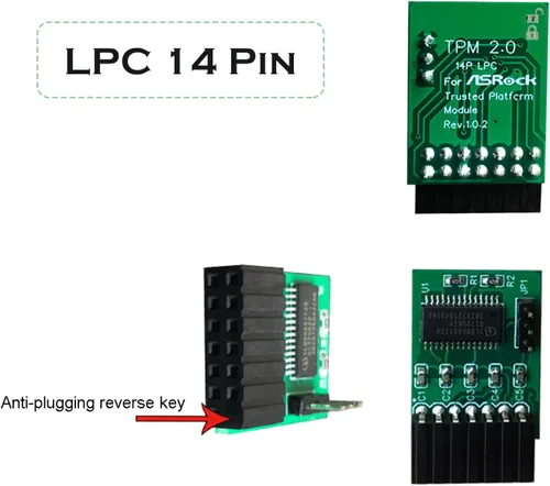 Miniatura 3 de Profesional TPM2.0 Módulo de seguridad LPC 14 Pin como tarjeta de placas base bastidor de roca para como roca TPM2-SLI-S-SPI plataforma pieza