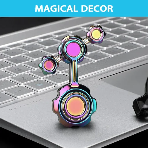 Miniatura 5 de Juguete giratorio de metal que brilla en la oscuridad, juguete antiestrés luminoso para niños y adultos, 2 brazos, juguete sensorial de escritorio