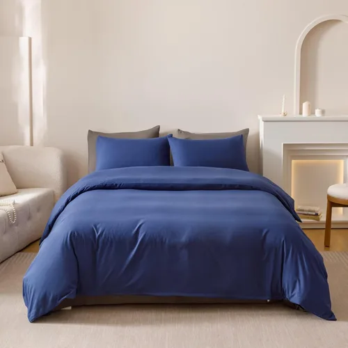 Miniatura 17 de Houseri - Juego de edredón azul, tamaño Queen, ropa de cama para mujeres y niñas, juego de edredón de color azul claro, tamaño Queen, para niños