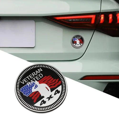 Miniatura 15 de Insignias de Automóvil 3D, Emblema Squatch Badge Rated, Insignia Automotriz de Metal 4 x 4, Calcomanías de Emblema Redondo, Insignias de Emblemas