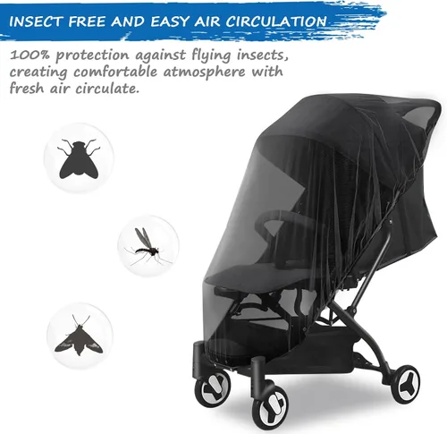Miniatura 6 de Mosquitera de bebé para cochecito, red de insectos reutilizable para cochecito, corrales, Pack N Plays y mini cuna portátil, portátil y duradera