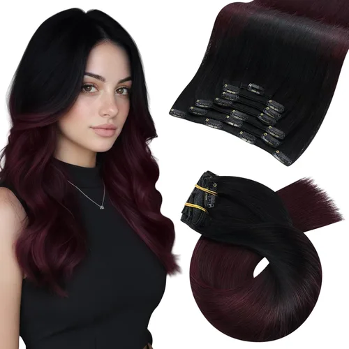 Miniatura 29 de Moresoo Extensiones de cabello humano Remy con clip, color rubio platino, extensiones de cabello humano real de doble trama, color rubio #60, 18