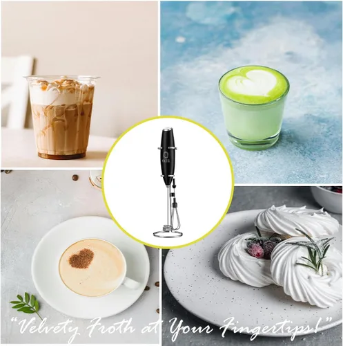 Miniatura 6 de OCHI Potente espumador de leche y batidor de huevos, potente espumador eléctrico de mano y batidor para café, lattes, capuchino, chocolate caliente