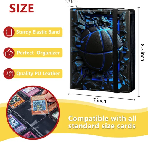 Miniatura 2 de Carpeta de tarjetas de 4 bolsillos con capacidad para 160 tarjetas, carpeta de álbum de coleccionista de libros de tarjetas para Yugioh, MTG, TCG
