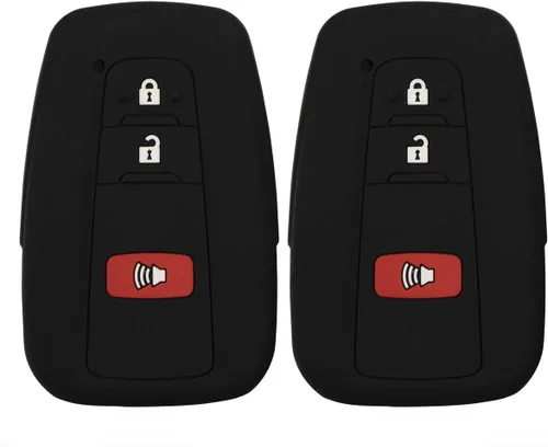 Miniatura 4 de Funda para llavero para Toyota Corolla Hatchback RAV4 XLE Prius de 3 botones 2019-2022, negro y negro Negro Negro