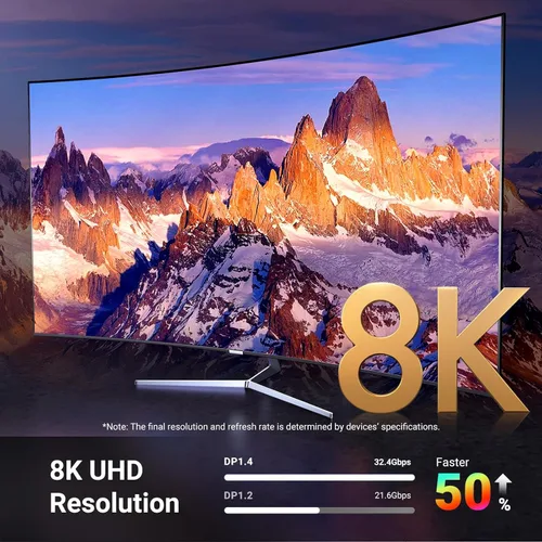 Miniatura 3 de UGREEN Cable bidireccional USB C a DisplayPort 1.4 8K @60Hz 4K a 240Hz DisplayPort a USB C Thunderbolt 4 cable Alu trenzado compatible con iPhone 17