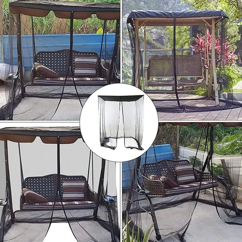 Miniatura 6 de Mosquitera para silla de columpio al aire libre, banco mecedora de jardín, cubierta de protección contra insectos, pantalla de malla con apertura