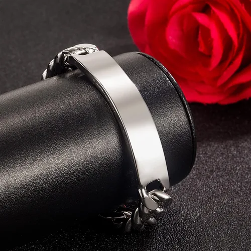 Miniatura 8 de Pulsera de plata de ley 925 maciza de eslabones cubanos de Miami para hombre, de 0.47 pulgadas, rectangular, 7, 7.5, 8, 8.5, 9, 9.5, 10 pulgadas