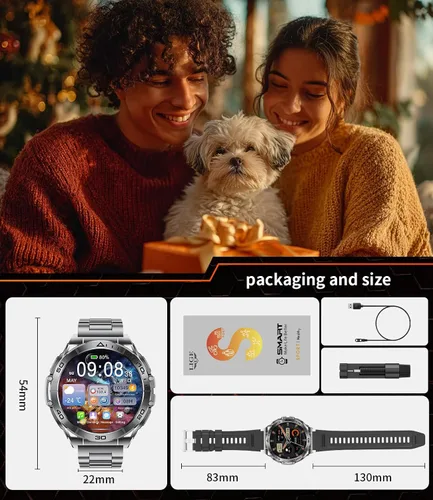 Miniatura 9 de LIGE Reloj inteligente para hombre, pantalla AMOLED de 1.6 pulgadas, batería de 600 mAh, relojes inteligentes impermeables de 5 ATM