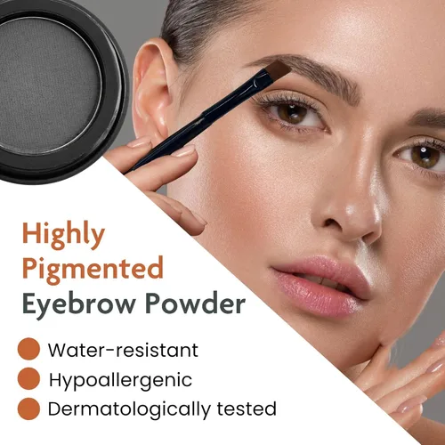 Miniatura 5 de Polvo de cejas en 9 DIFERENTES COLORE, Vegano y libre de crueldad, COLORACIÓN DE CEJAS SALUDABLE., Negro suave 8 - Negro suave
