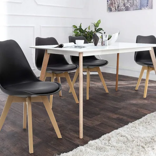 Miniatura 2 de Furniwell Sillas de comedor DSW modernas de mediados de siglo, sillas de cocina laterales tapizadas con patas de madera y cojín acolchado suave