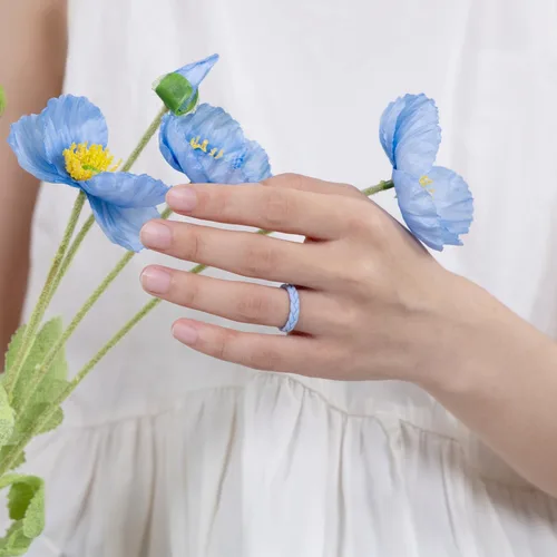 Miniatura 43 de Egnaro Anillos de boda de silicona para ella, conjuntos de novia de goma para mujer, bandas finas, diseño trenzado de hojas apilables con ranuras