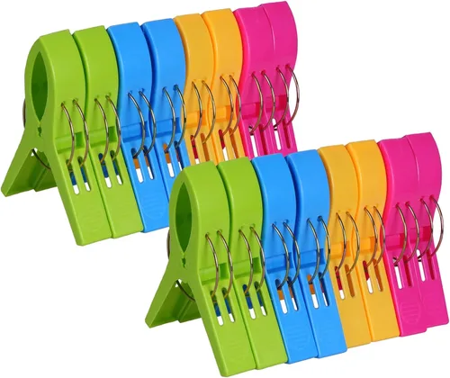 ECROCY Clips para toallas de playa resistentes para sillas de playa, paquete de 8 clips para toallas antideslizantes, impermeables, clips para