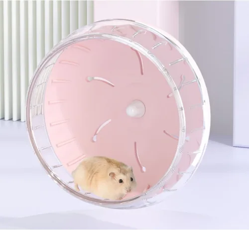Miniatura 13 de MANON ROSA Rueda de hámster súper silenciosa y silenciosa con soporte ajustable para chinchillas jerbos ratones animales pequeños (M