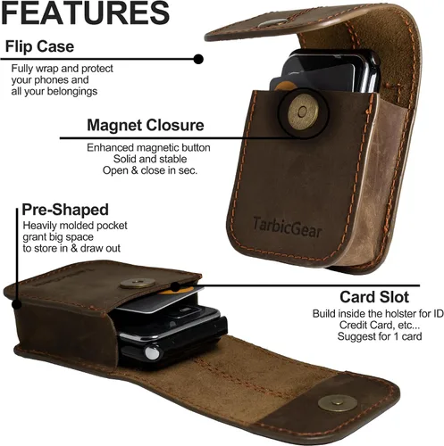 Miniatura 2 de Funda de cuero con tapa para TCL Flip 3, funda para teléfono con tapa, funda para cinturón con clip para cinturón, compatible con teléfono celular S