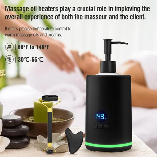 Miniatura 3 de Calentador de loción de aceite de masaje, calentador de aceite de masaje para terapia de masaje de spa y uso personal, dispensador portátil