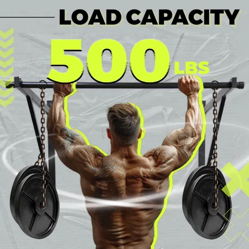 Miniatura 4 de Barra de pull up para montar en la pared, 50 pulgadas, para ejercitar, 500 libras