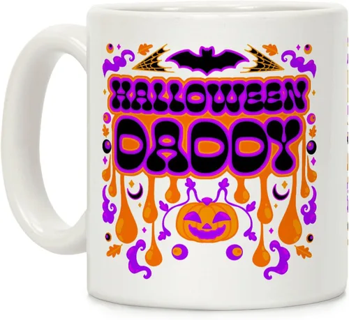 Miniatura 180 de LookHUMAN Taza de Café de Halloween – Halloween Is Meowgical Tazas, Taza de Café Espeluznante Idea de Regalos de Taza, 15 Onzas 10-Blanco