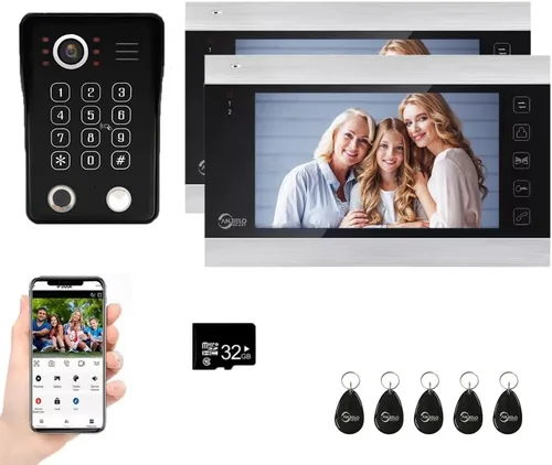 Miniatura 10 de ANJIELO SMART Sistema de portero de video con cable, cámara de timbre de video de 7 pulgadas con monitor, video portero con cable, apagado 5 en 1