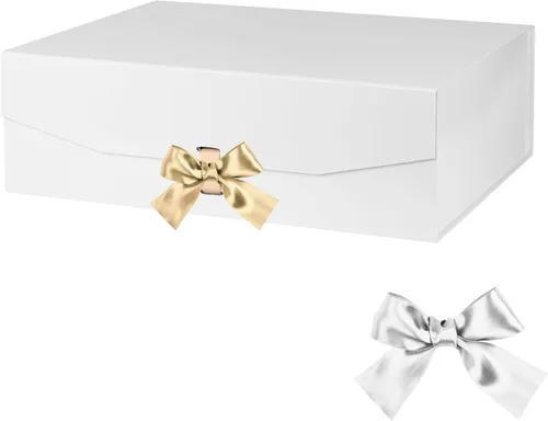 Miniatura 16 de GoooodGift Caja de regalo grande blanca de 13 x 11 x 5.3 pulgadas, caja de regalo con tapa cierre magnético, Navidad, cajas de regalo plegables