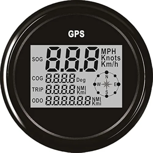 Miniatura 7 de Kit de velocímetro GPS digital garantizado ELING para coche, barco, motocicleta con retroiluminación roja de 2" (52mm) 12V 24V