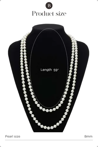 Miniatura 2 de BABEYOND - Collar de perlas sintéticas estilo art deco de la década de 1920, collar de perlas largas para fiesta de disfraces de estilo Gatsby