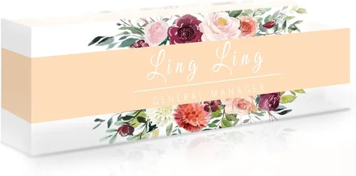 Miniatura 21 de Placa de nombre de escritorio personalizada, placa de identificación acrílica, placas de identificación grabadas personalizadas con logotipo/foto