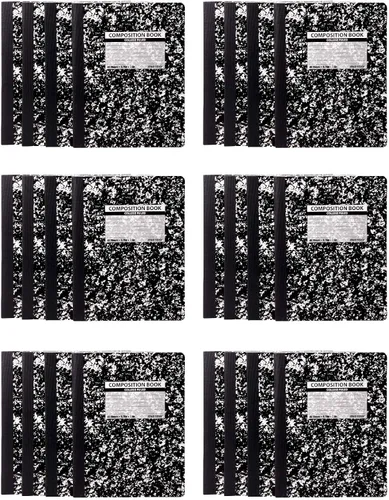 Miniatura 8 de Mintra Office Libros de composición – Tapa flexible resistente (1 paquete, mármol negro Comp – rayado universitario)
