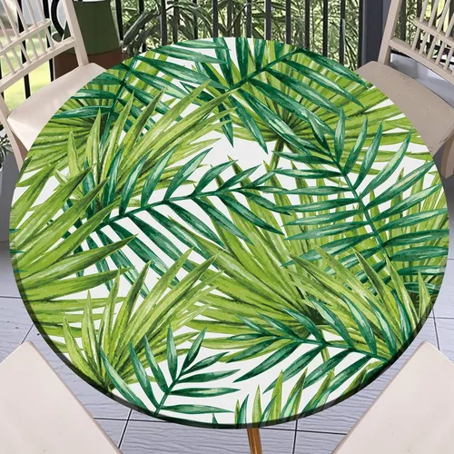 Miniatura 28 de Round Fitted Tablecloth with Elastic Outdoor Table Cover Round Elastic Tablecloths for Tables Waterproof Wipeable Table Cloths for