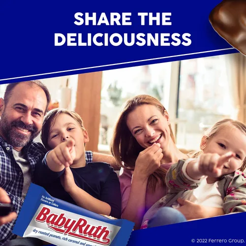 Miniatura 5 de Baby Ruth Chocolate, cacahuete, caramelo, turrón, barras de caramelo envueltas individualmente, grandes regalos del día de San Valentín para niños