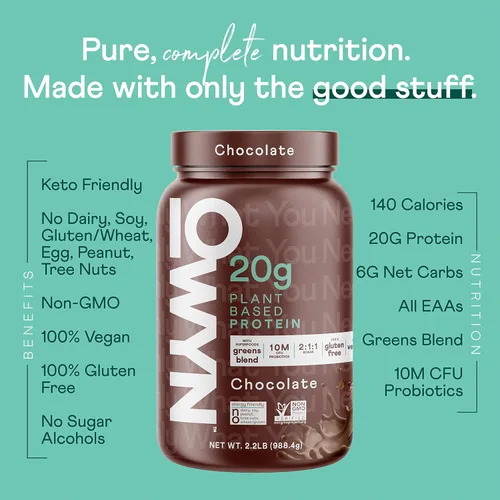 Miniatura 2 de OWYN Only What You Need Polvo de Proteína Libre de Lácteos con 20g de Proteína, Probióticos, Superalimentos, Verduras, Guisante, Chía y Mezcla