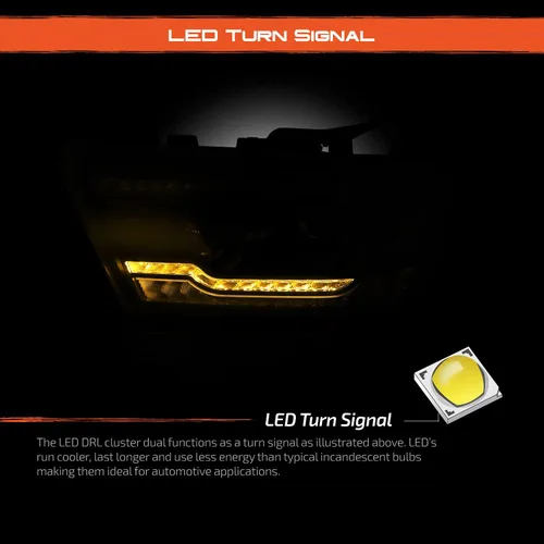 Miniatura 6 de AKKON - Compatible con Dodge RAM 1500 modelo halógeno 2019-2024 con proyector dual actualizado + faros de barra de luz secuencial LED completo