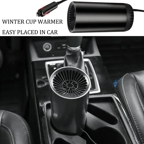 Miniatura 6 de Calentador de coche de 150 W, soplador de aire caliente para automóvil en forma de taza, ventilador portátil giratorio de 180° con soporte