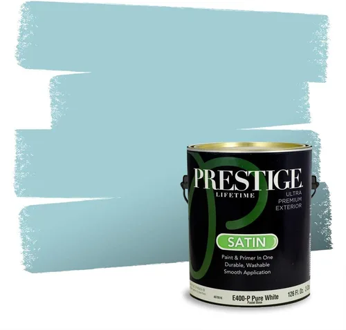 Miniatura 1467 de Pintura Exterior + imprimación PRESTIGE, todo-en-uno, 1 galón, acabado mate, color comparable al Valspar* Royal Gray* VS151-Gris real