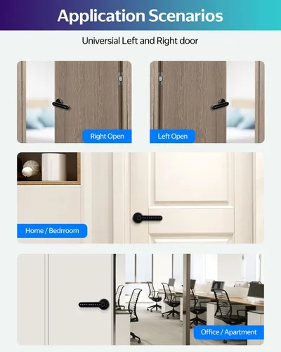 Miniatura 6 de TTLock Smart Lock Cerradura de puerta de huellas dactilares, cerradura inteligente 5-1 cerradura de puerta de entrada sin llave con lector