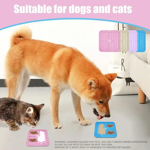 Miniatura 4 de Alfombrilla para Lamer para Perros y Gatos, Almohadilla para Lamer para Gatos con Ventosas para Alivio de la Ansiedad en Perros, Almohadillas