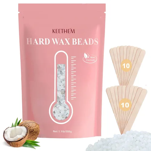 Miniatura 11 de Perlas de cera dura sin dolor y varillas para depilación de cuerpo completo para mujeres y hombres – 1.1 lb/17.6 oz granos de cera con 20 varillas