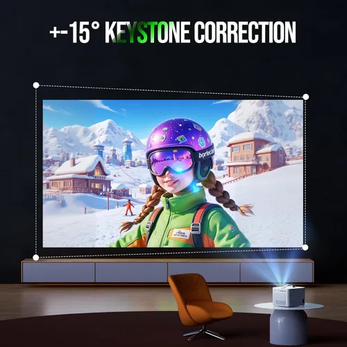 Miniatura 4 de Proyector con WiFi y Bluetooth, Proyector Nativo 1080P con Soporte 4K con Corrección Trapezoidal Vertical Automática, Proyector de Películas Blanco