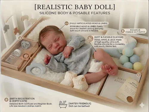 Miniatura 7 de Muñecas de bebé Reborn de 19 pulgadas y 19.3 in, muñeca realista de silicona Reborn – Lavable de cuerpo completo de aspecto realista muñecas