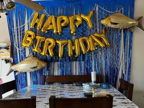 Miniatura 4 de 3 globos de pez de 33 pulgadas para decoraciones de cumpleaños de peces, suministros de globos para fiestas de pesca