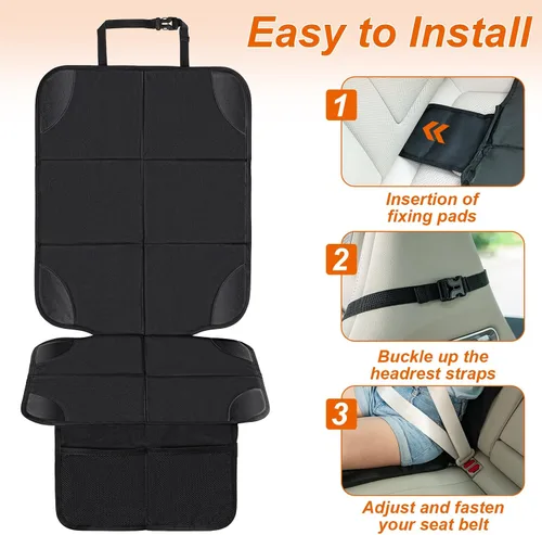 Miniatura 7 de Husfunov - Protector de asiento de auto, paquete de 2 unidades de almohadilla para asiento de auto, con el acolchado más grueso y respaldo