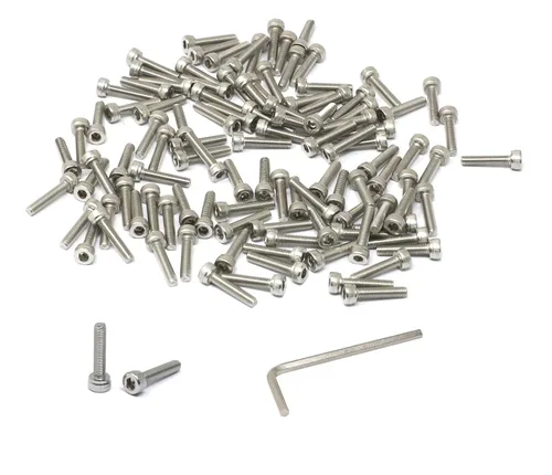 Miniatura 47 de iexcell 25 piezas M4 x 60/65/70/75/3.150 in paso de rosca 0.028 in acero inoxidable 304 cabeza hexagonal Tornillos Tornillos surtido Kit