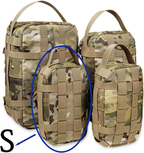 Miniatura 41 de Juego de 4 cubos de embalaje tácticos, bolsa de almacenamiento de malla compresible, organizador portátil Edc Molle.