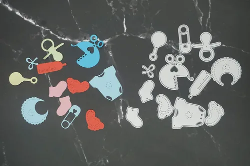 Miniatura 8 de Troquel de corte para baby shower, productos para bebés, troqueles para hacer tarjetas, lindos troqueles de pie para baby shower, decoupage