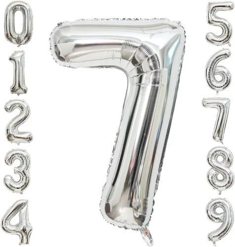 Miniatura 8 de Globos de 0 números plateados 0 globos de número 40 pulgadas número 0 globos de aluminio Mylar