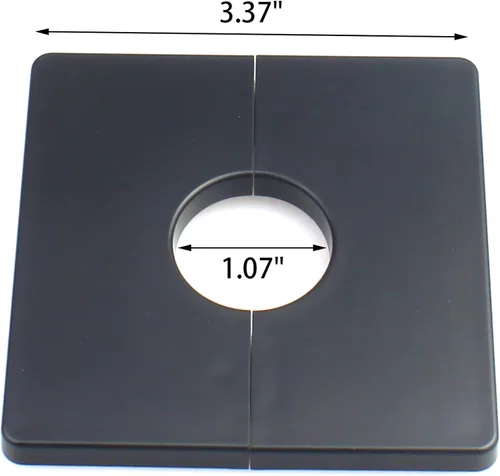 Miniatura 2 de FDXGYH 2 piezas de brida dividida de pared ABS de 1.0 pulgadas cinta autoadhesiva cuadrada cubierta de placa de escudo para grifos de agua