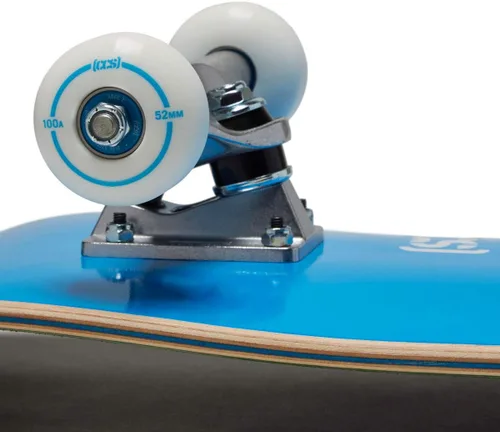 Miniatura 3 de [CCS] Patineta completa Madera de arce Grado profesional Totalmente montado con herramienta de patinaje y calcomanías Adultos, niños, Azul